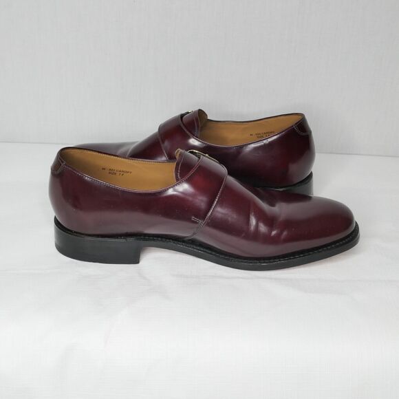 Herring Shoes UK Sz 7F US 8 Cardiff II Cherry Red Glossy Men\'s Strap Gold Buckle main image 10